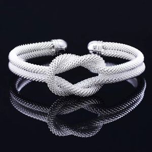 ❤️gorgeous twisted statement silver open b…